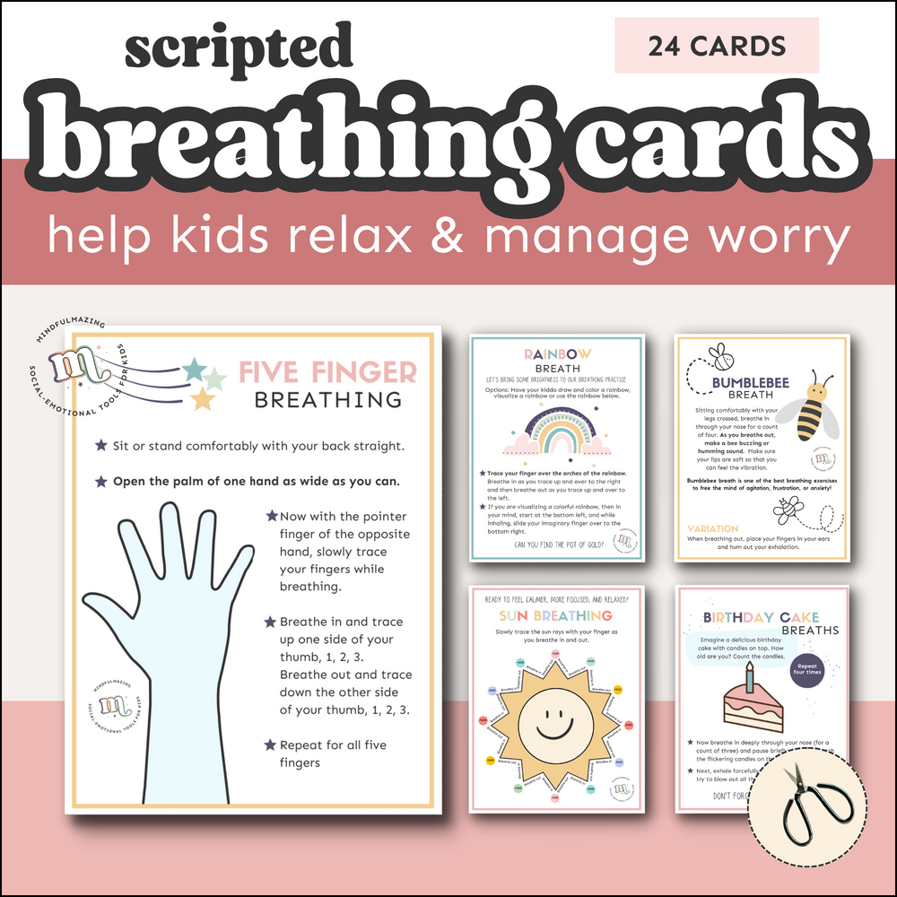 Breathing Card Set for Kids (PDF) Ages 4 to 10