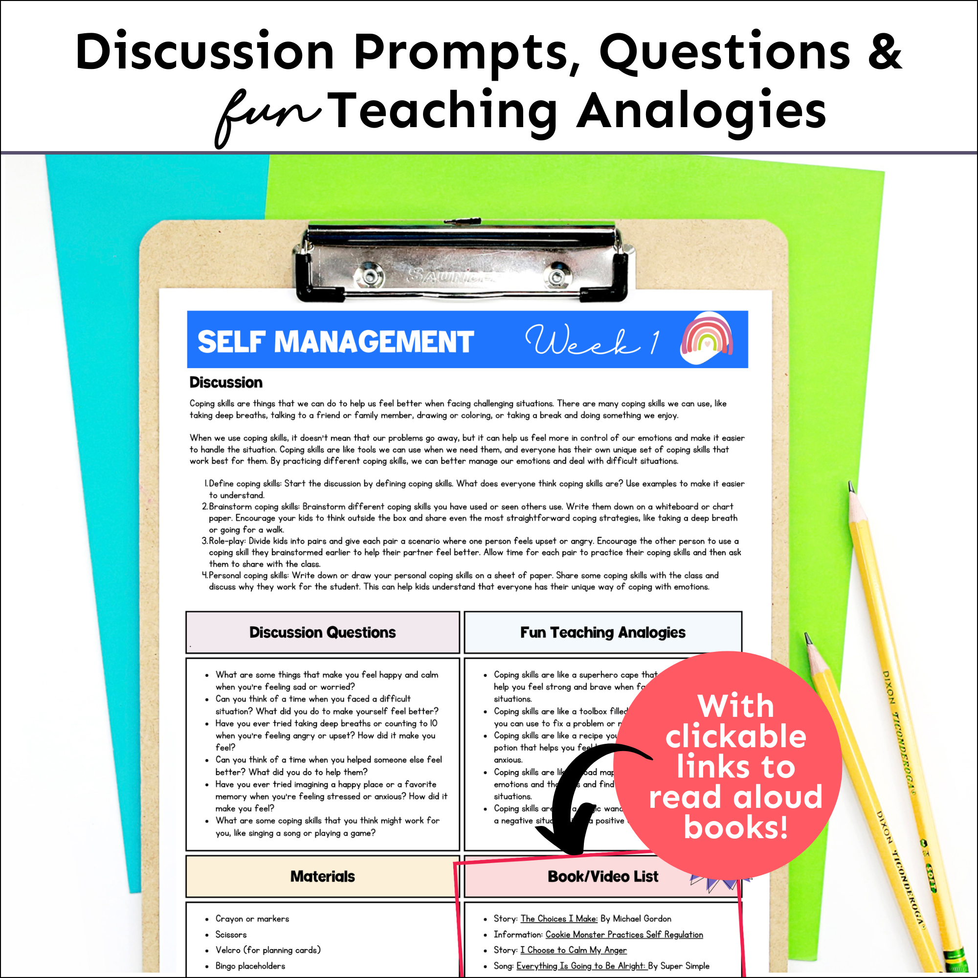 Self-Management Social-Emotional Learning Unit (ages 3 - 8)