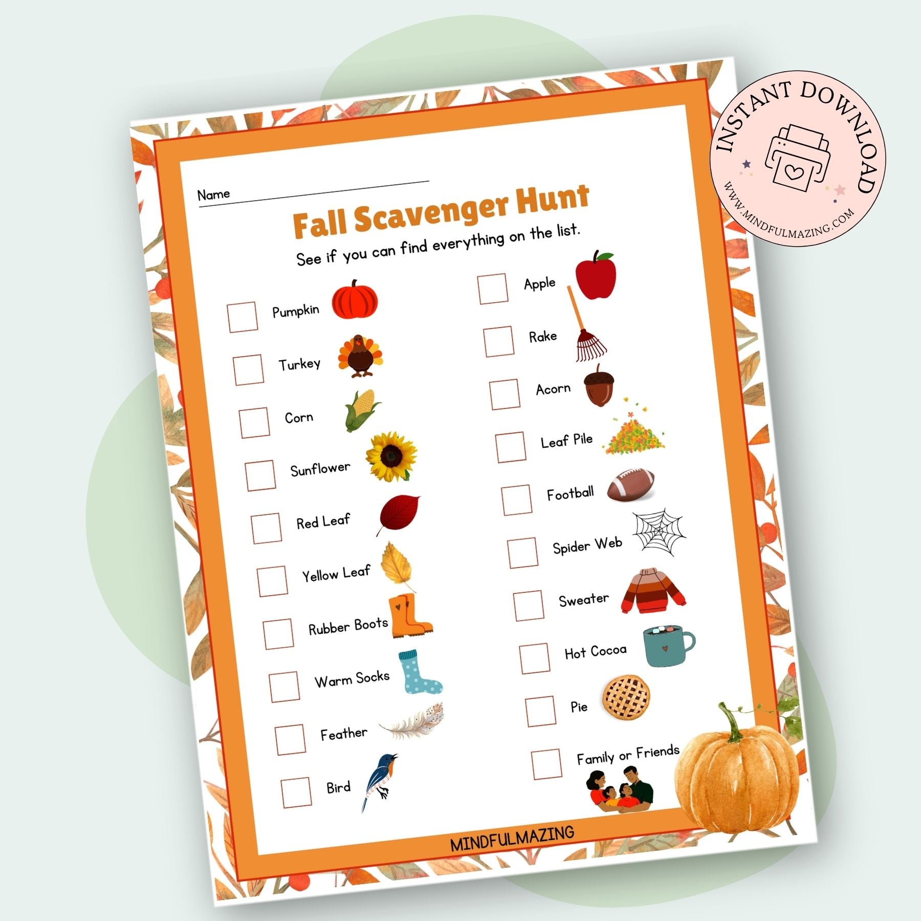 Fall Scavenger Hunt