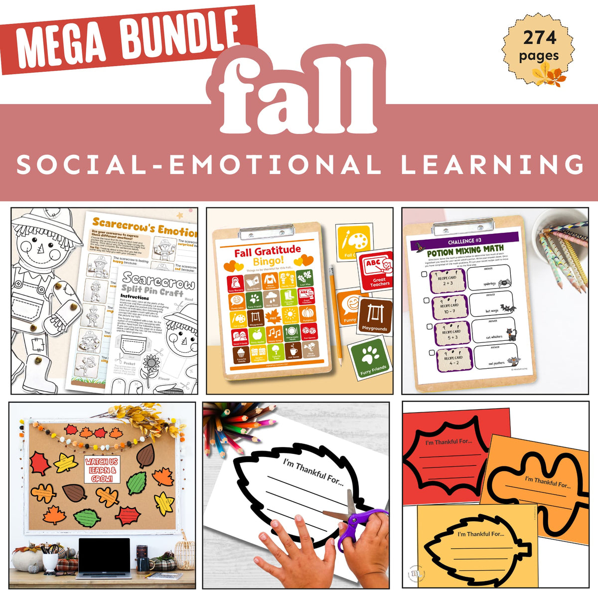 Fall Cial Fall Social Emotional Learning Activities Mega Bundle