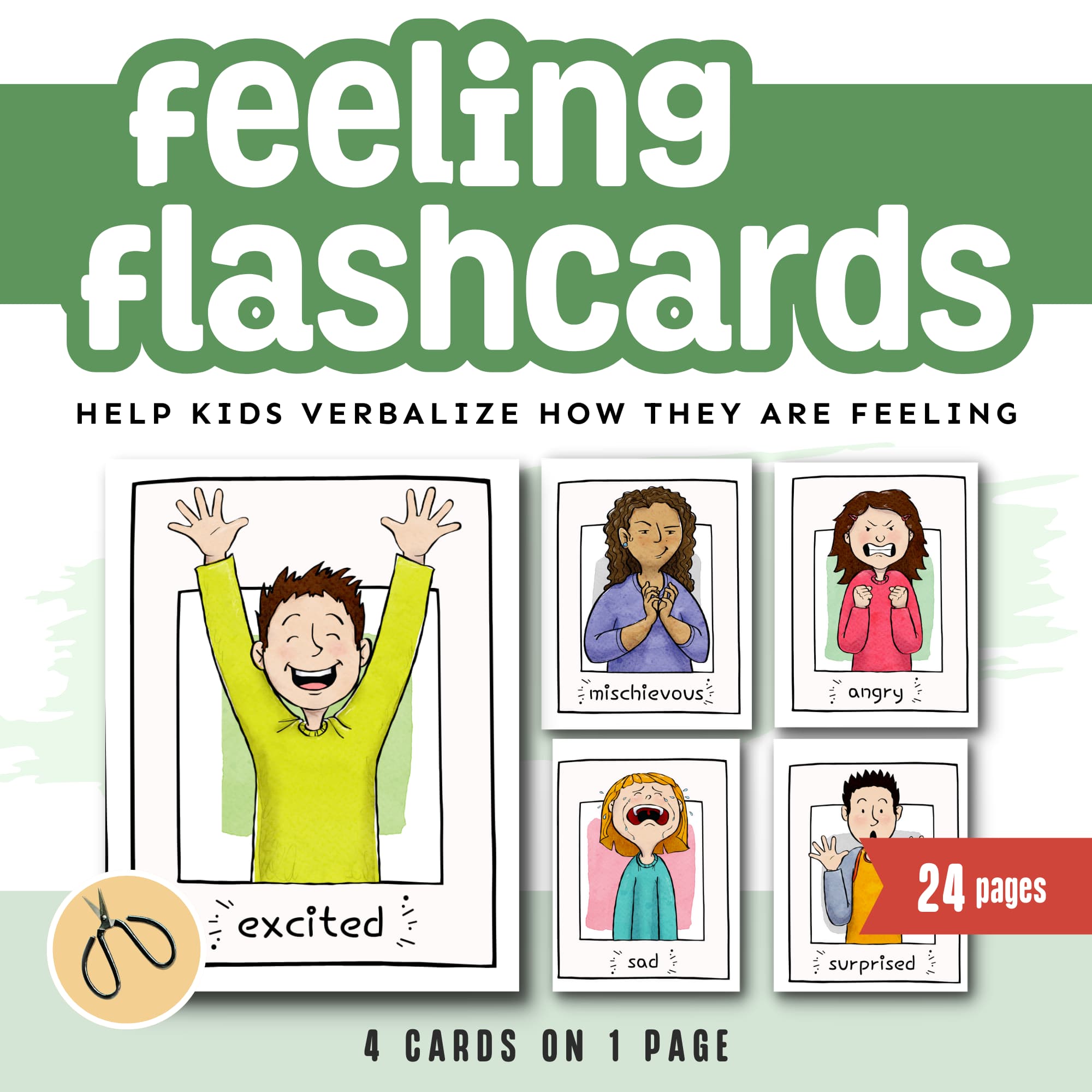 Emotion Flashcards PDF (ages 2 to 10)