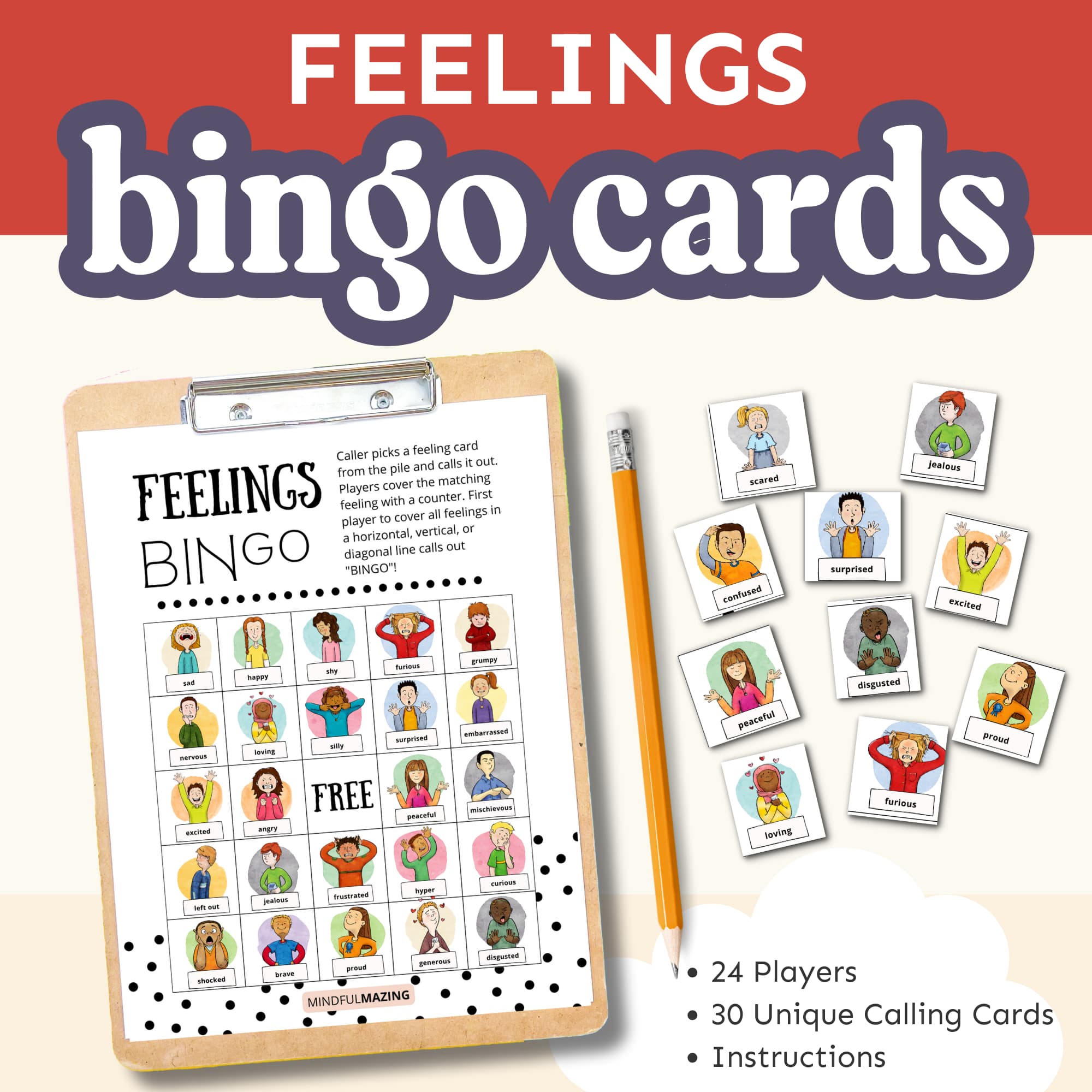 Feelings Bingo (PDF) Ages 3+