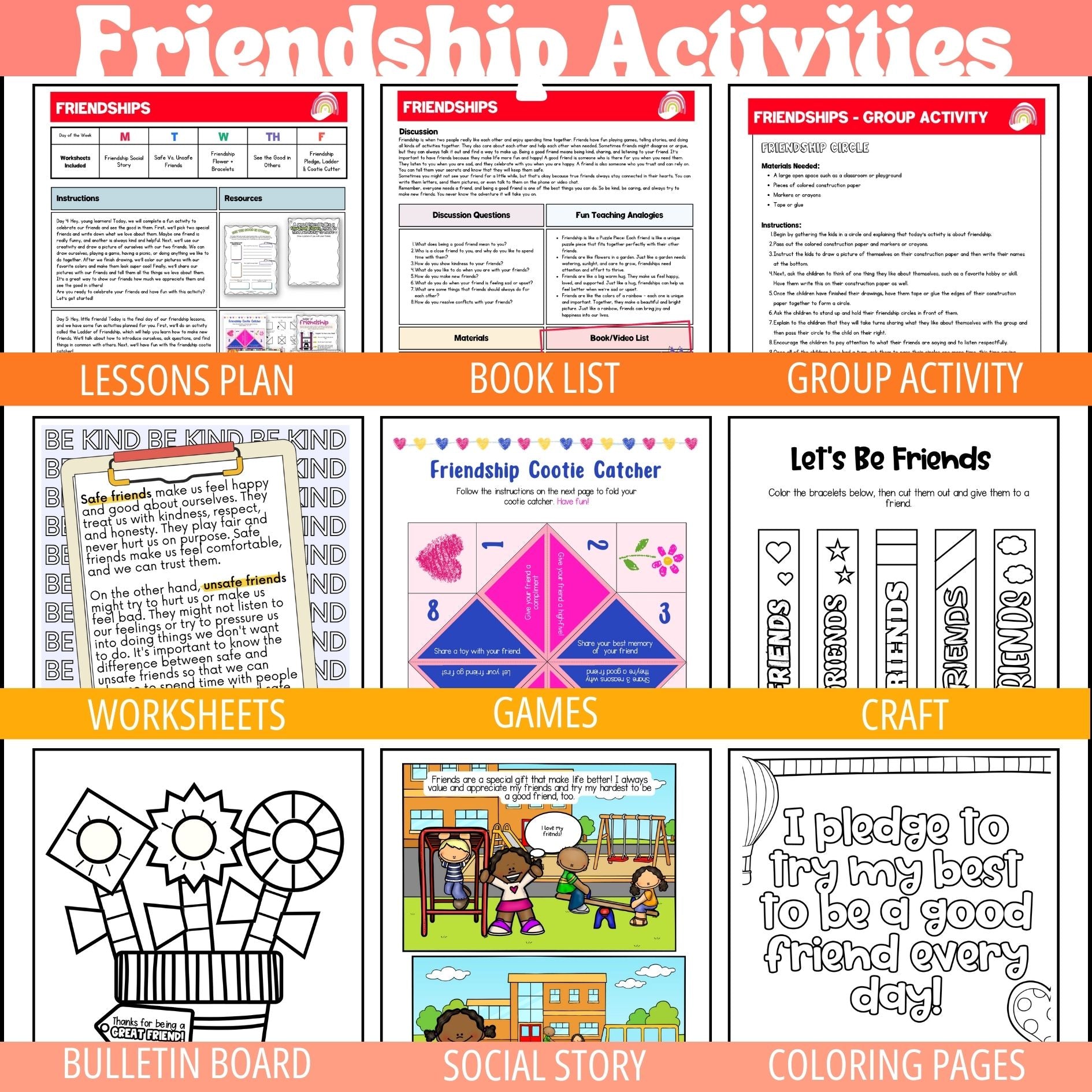 Friendship Activities + Lessons