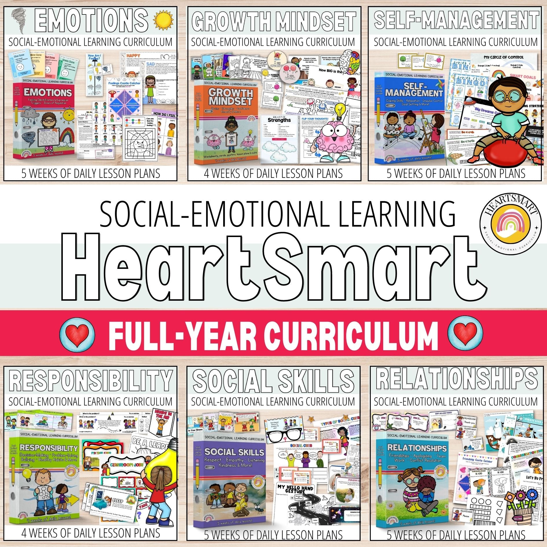 HeartSmart Social-Emotional Learning Curriculum - Year-Long Bundle (ages 3 - 8)