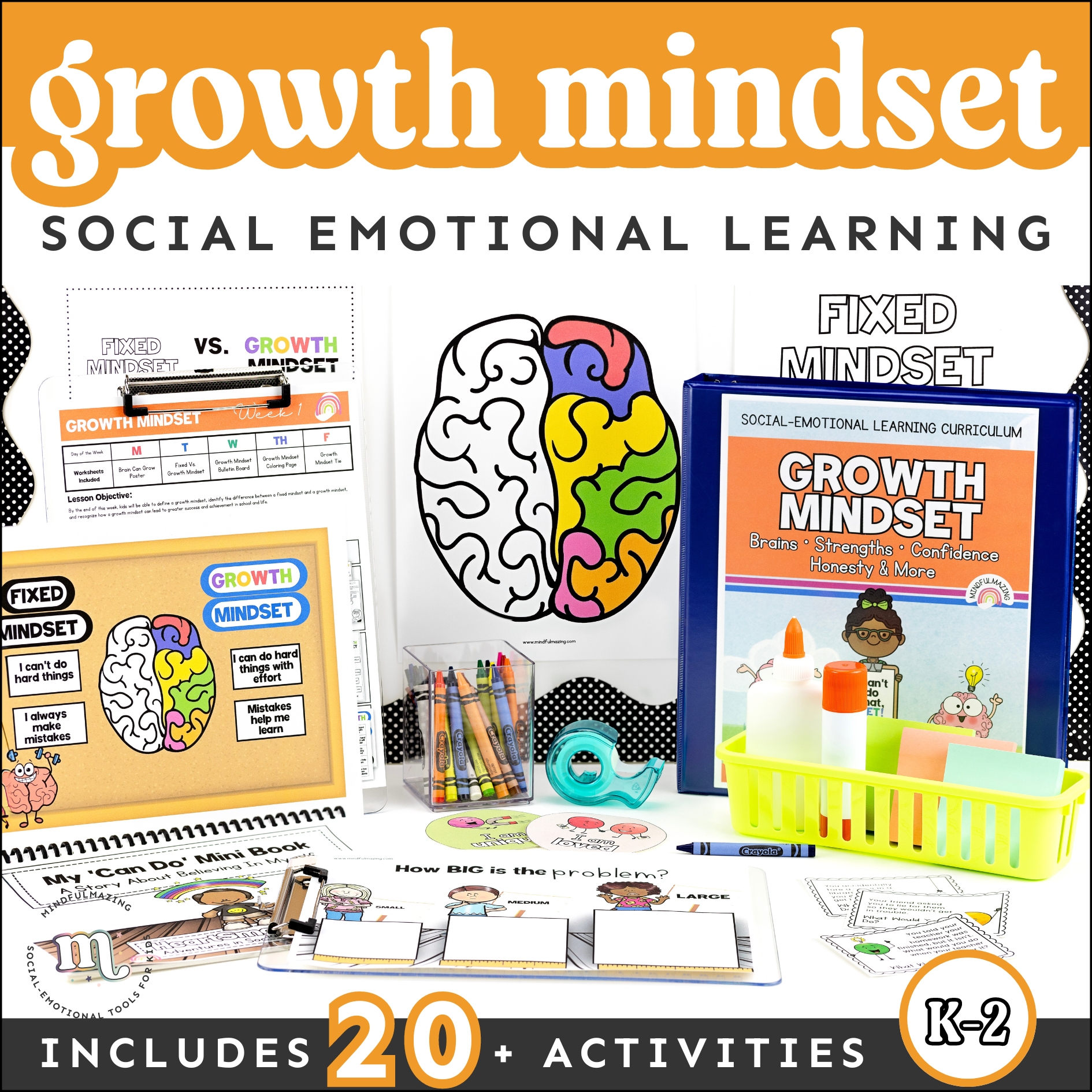 Growth Mindset Social Emotional Learning Unit (ages 3 - 8)