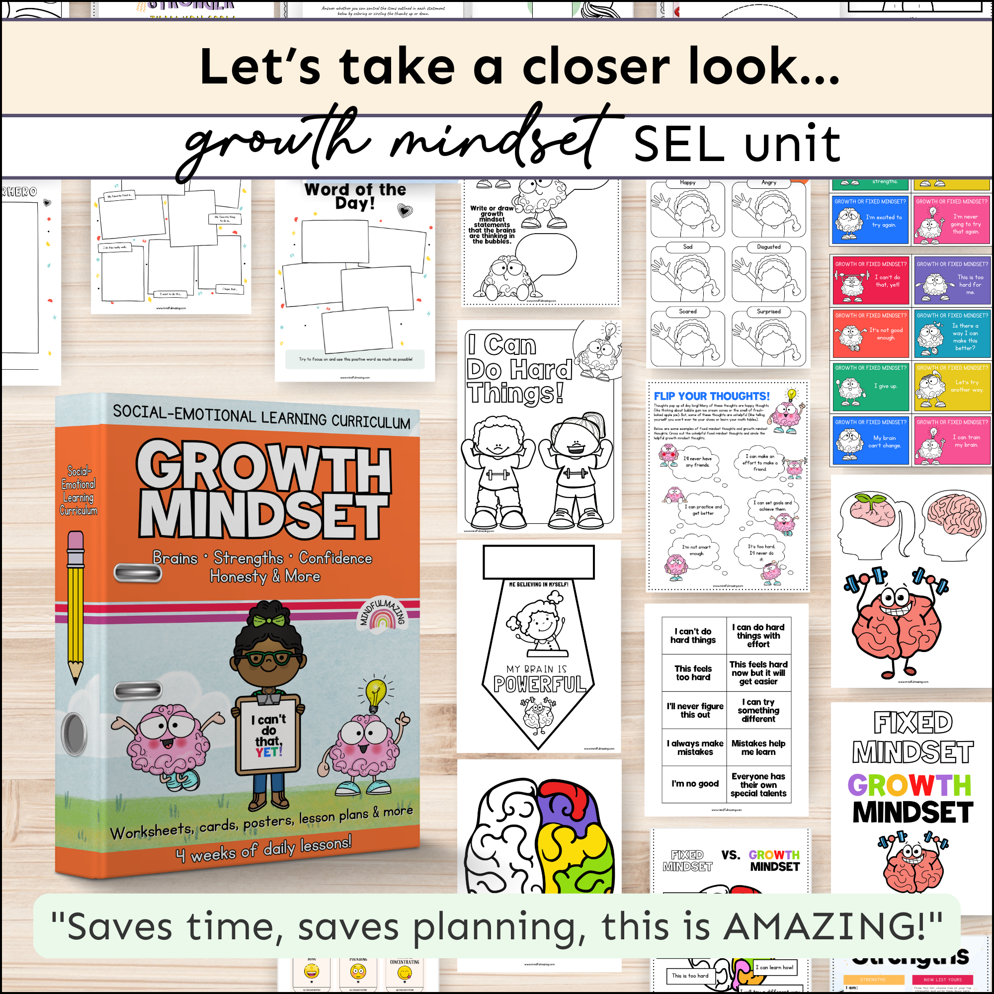 Growth Mindset Social Emotional Learning Unit (ages 3 - 8)