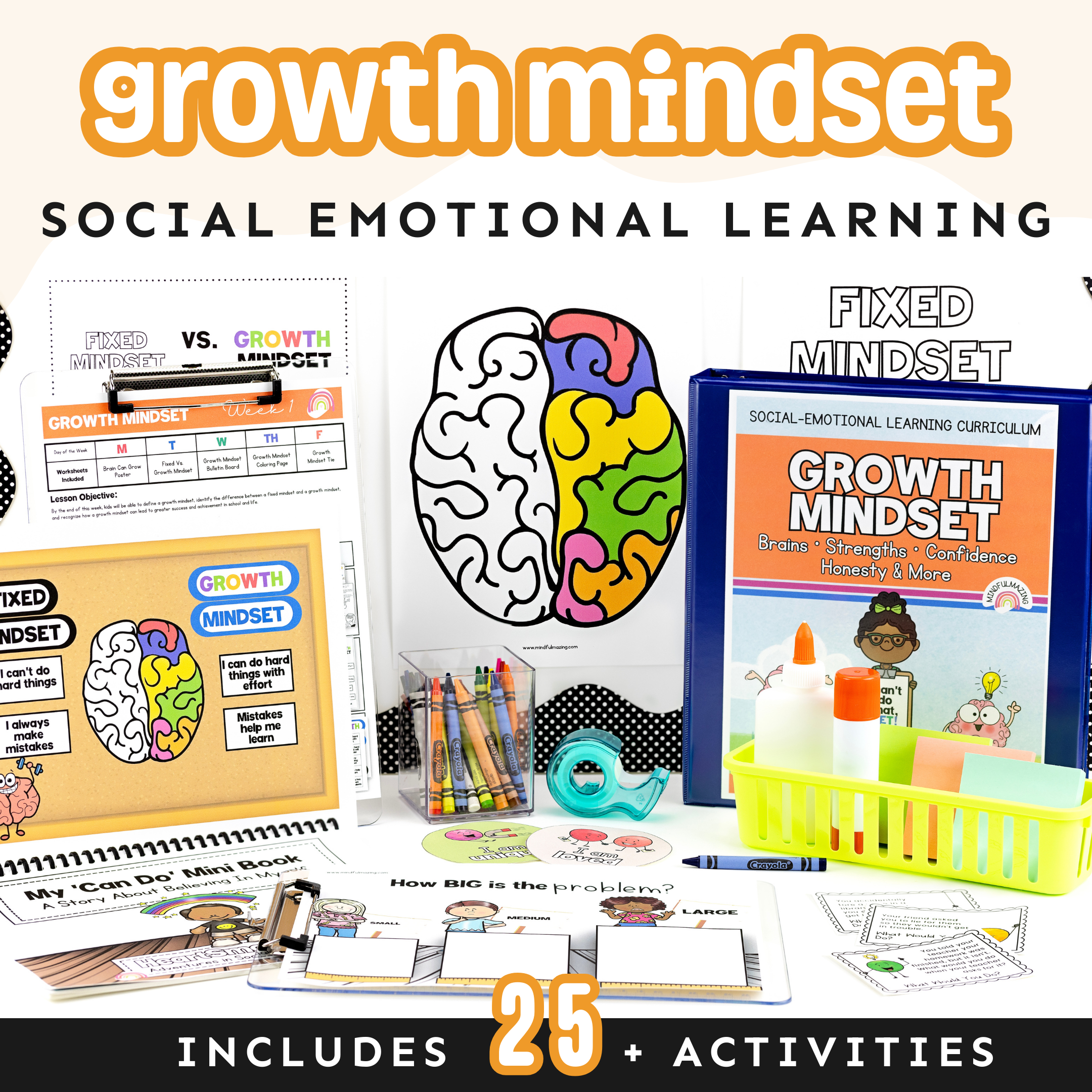 Growth Mindset Social Emotional Learning Unit (ages 3 - 8)