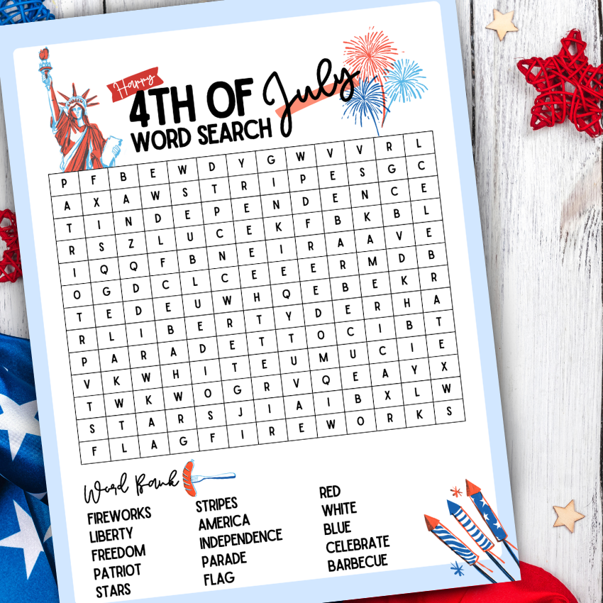 4th of July Word Search