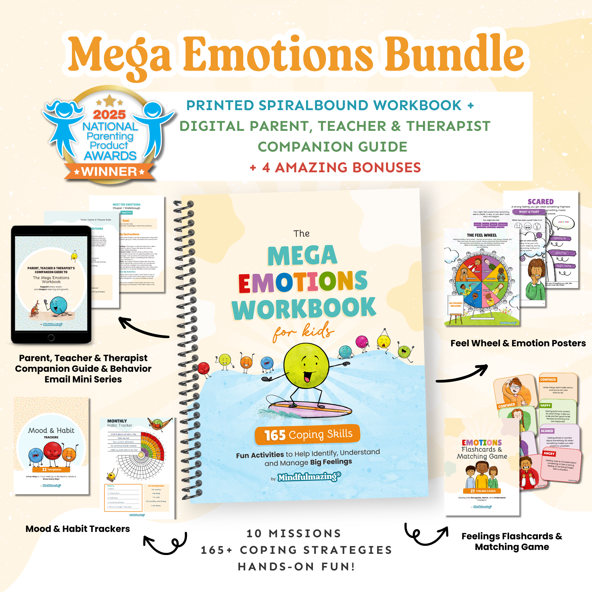 Kids Mega Emotions Workbook + Companion Guide + 4 Digital Bonuses