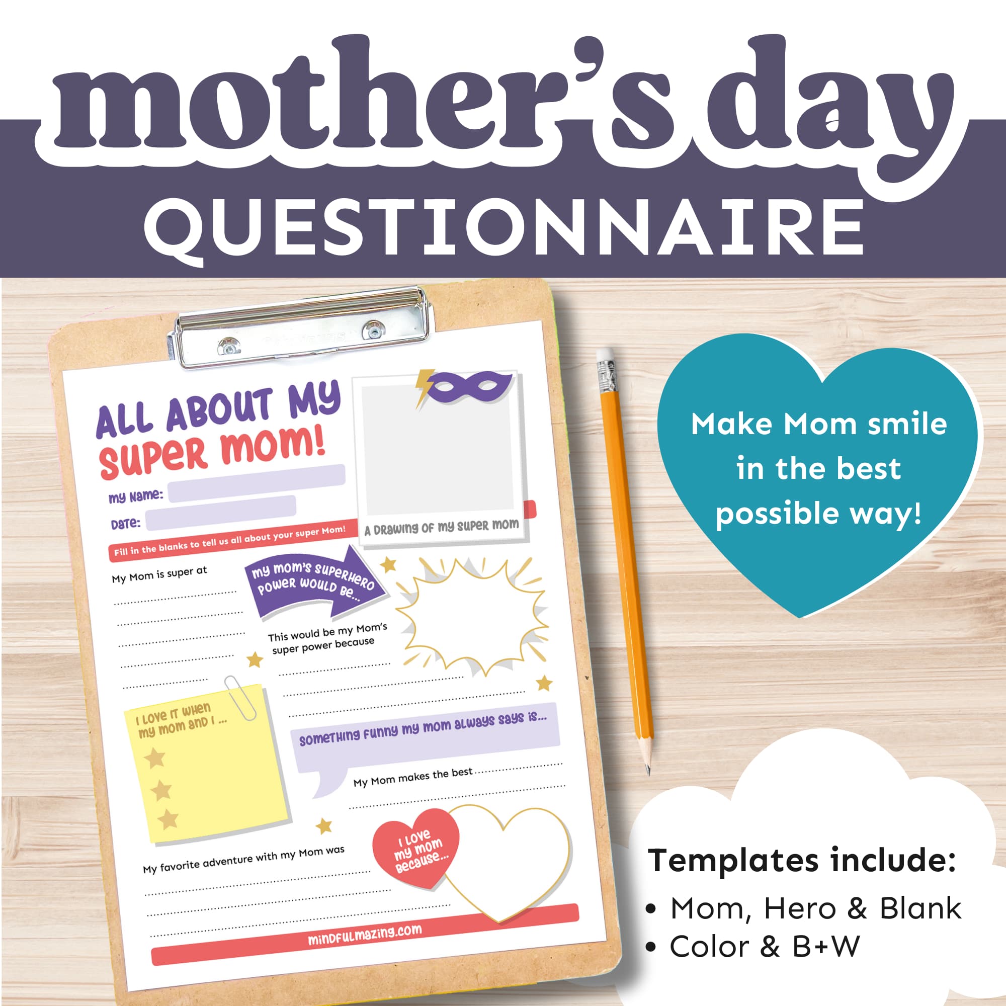 Mother's Day All About Mom Questionnaire