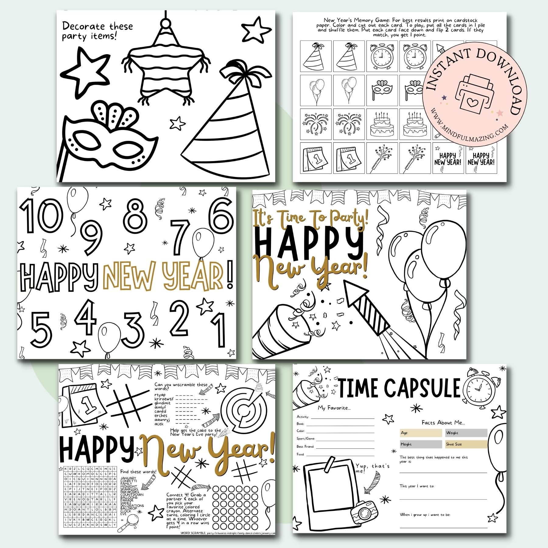 New Years Activity Mats