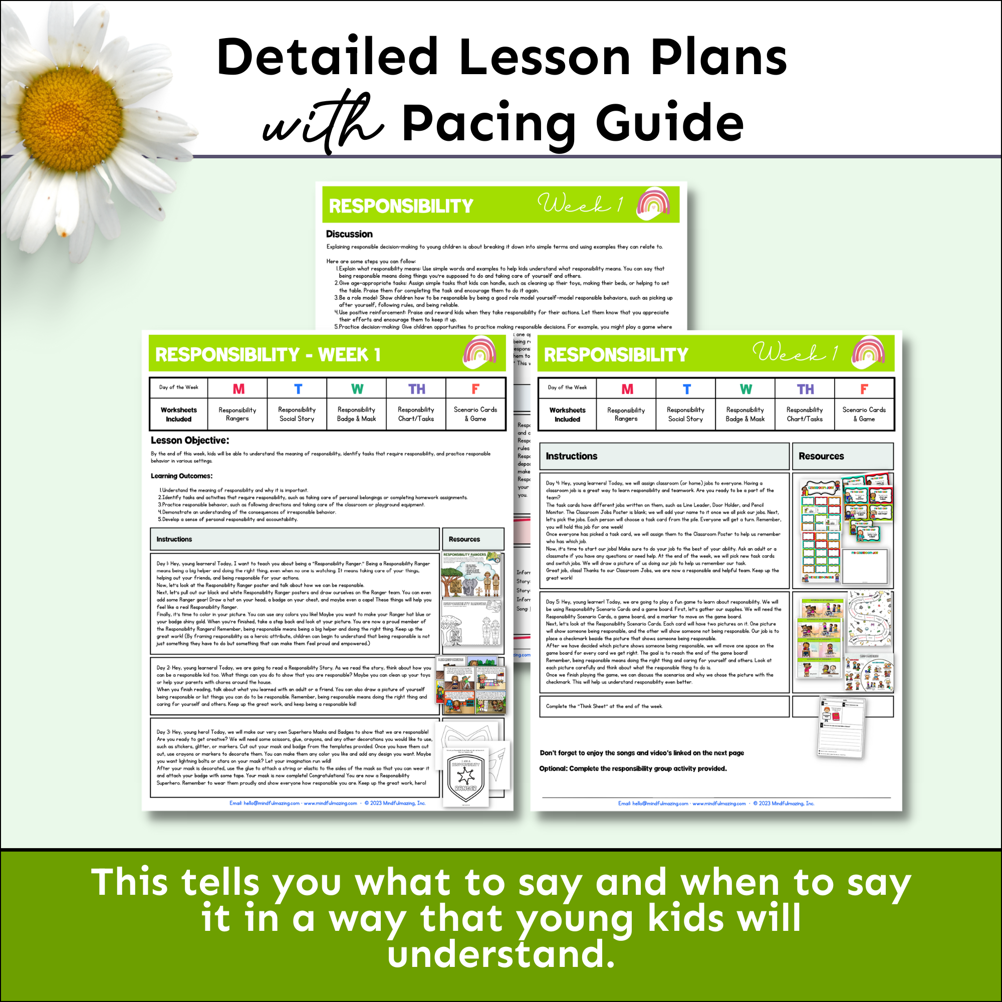 Responsibility Social-Emotional Learning Unit (ages 3 - 8)