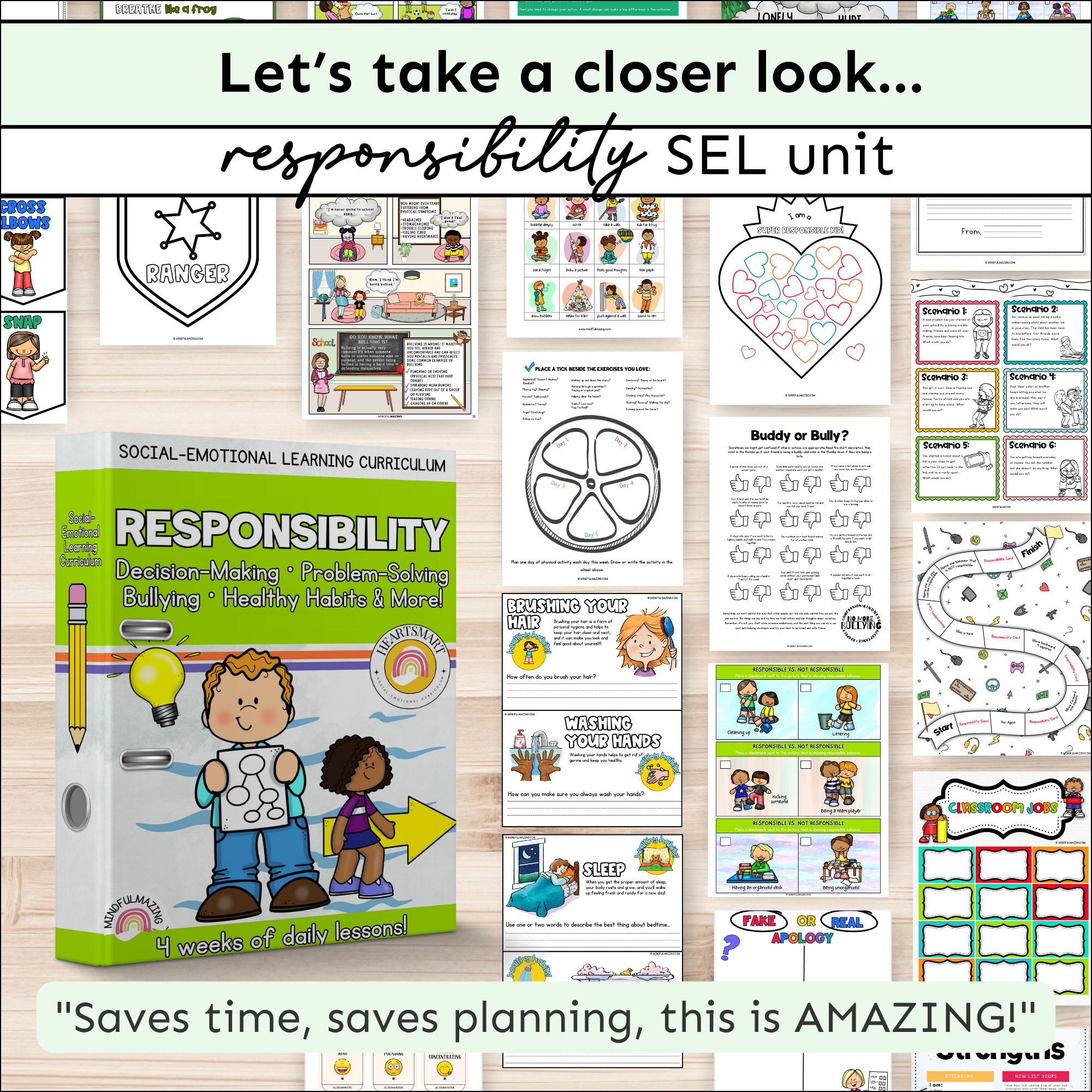 Responsibility Social-Emotional Learning Unit (ages 3 - 8)