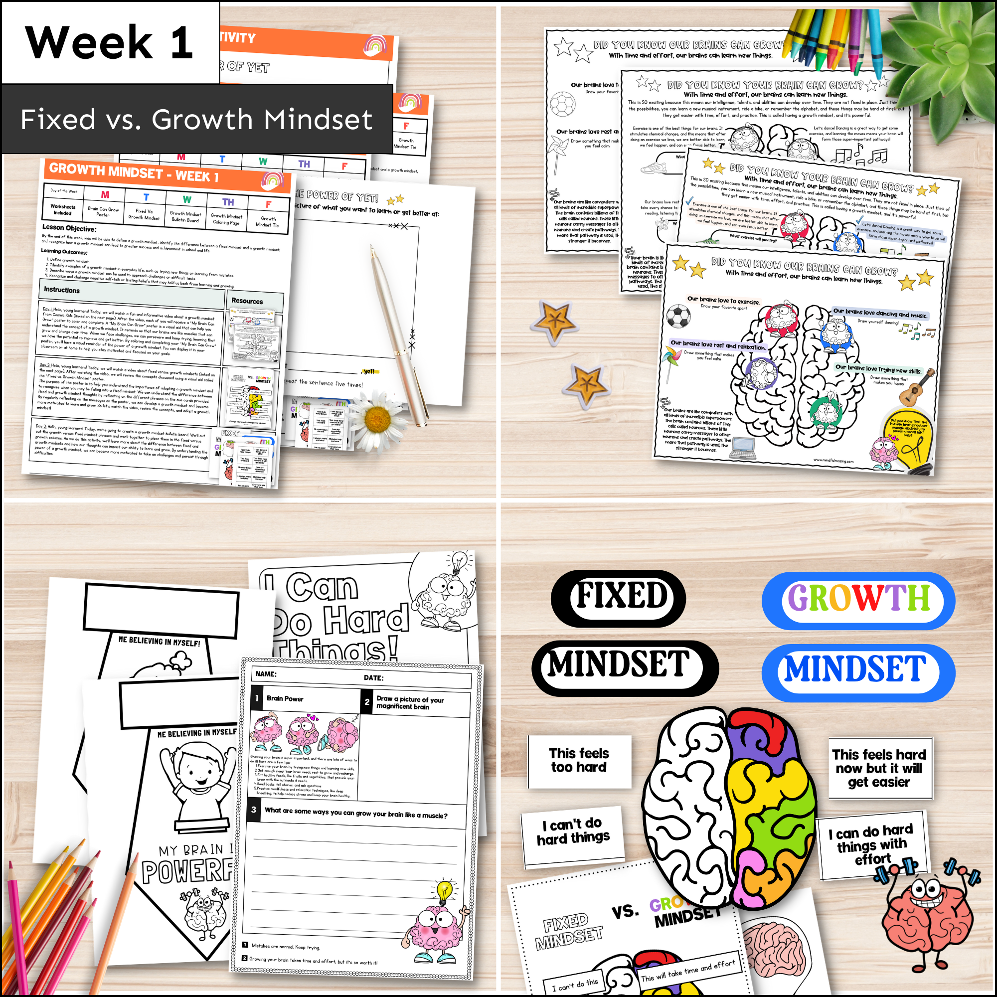 Growth Mindset Social Emotional Learning Unit (ages 3 - 8)