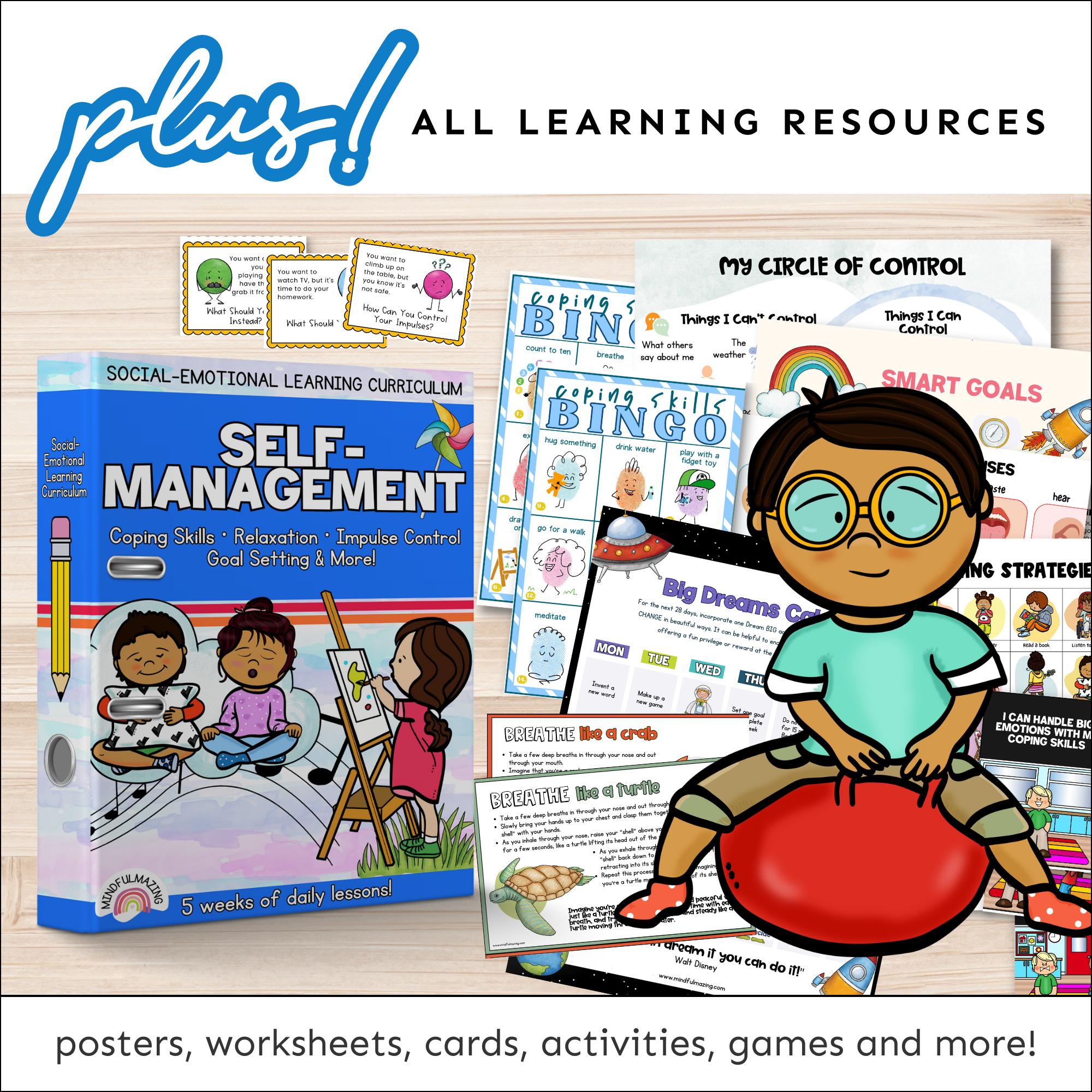 Self-Management Social-Emotional Learning Unit (ages 3 - 8)