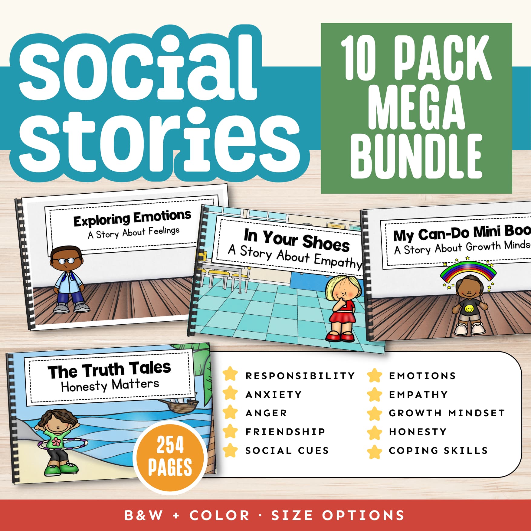 Social Story Bundle - 10 Stories (Ages 3 to 9)