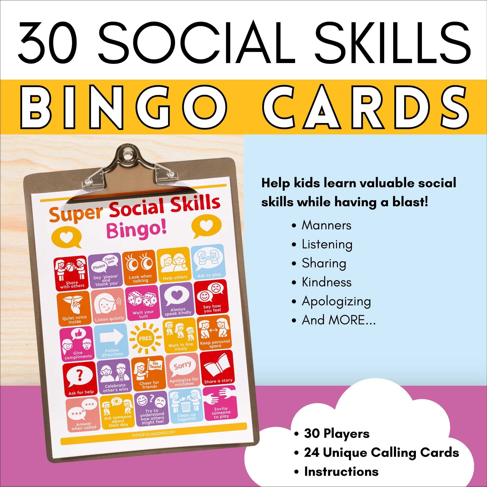 Social Skills BINGO Game