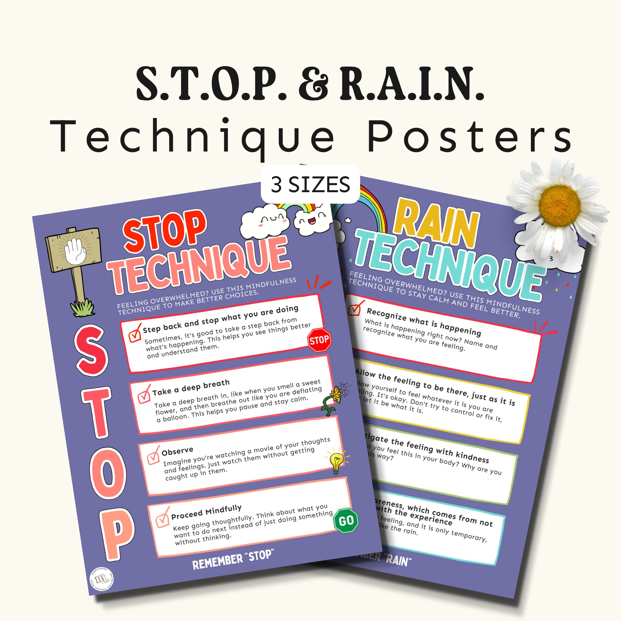 STOP & RAIN Technique Poster - Purple Version