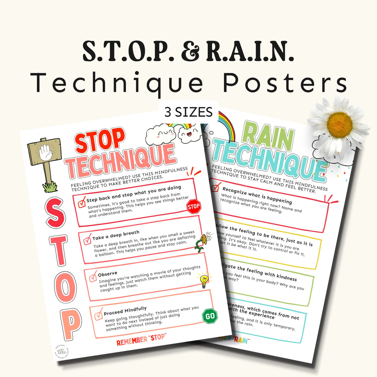 Stop Method Poster STOP & Rain Technique Posters