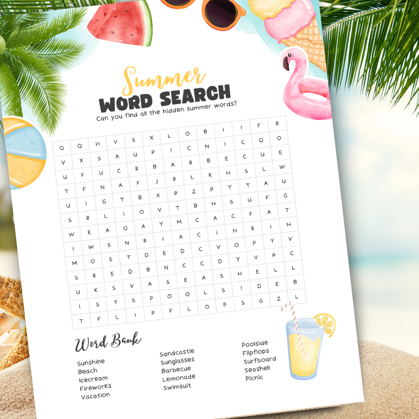 Summer Word Search
