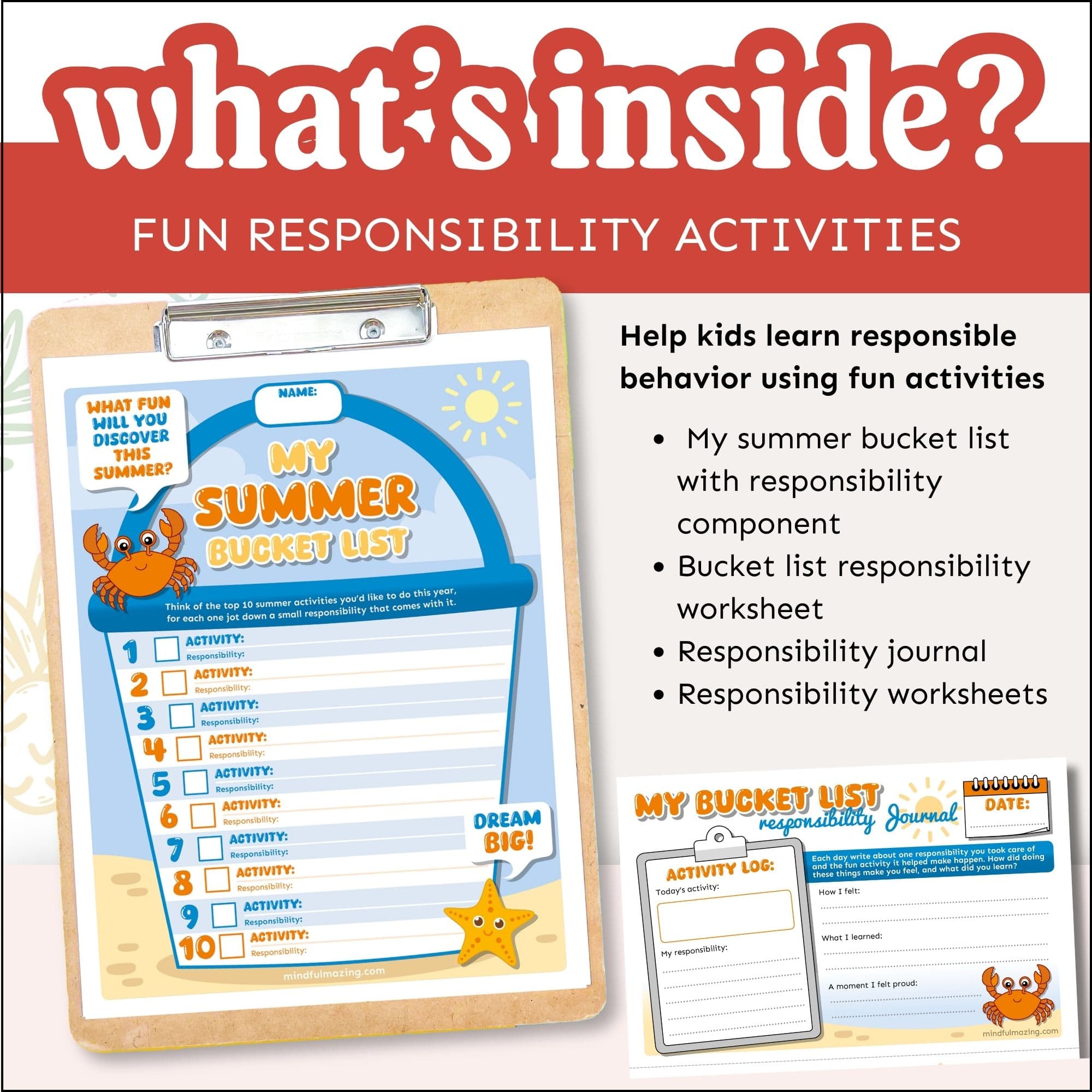 Summer Bucket List Taking Responsibility Activities