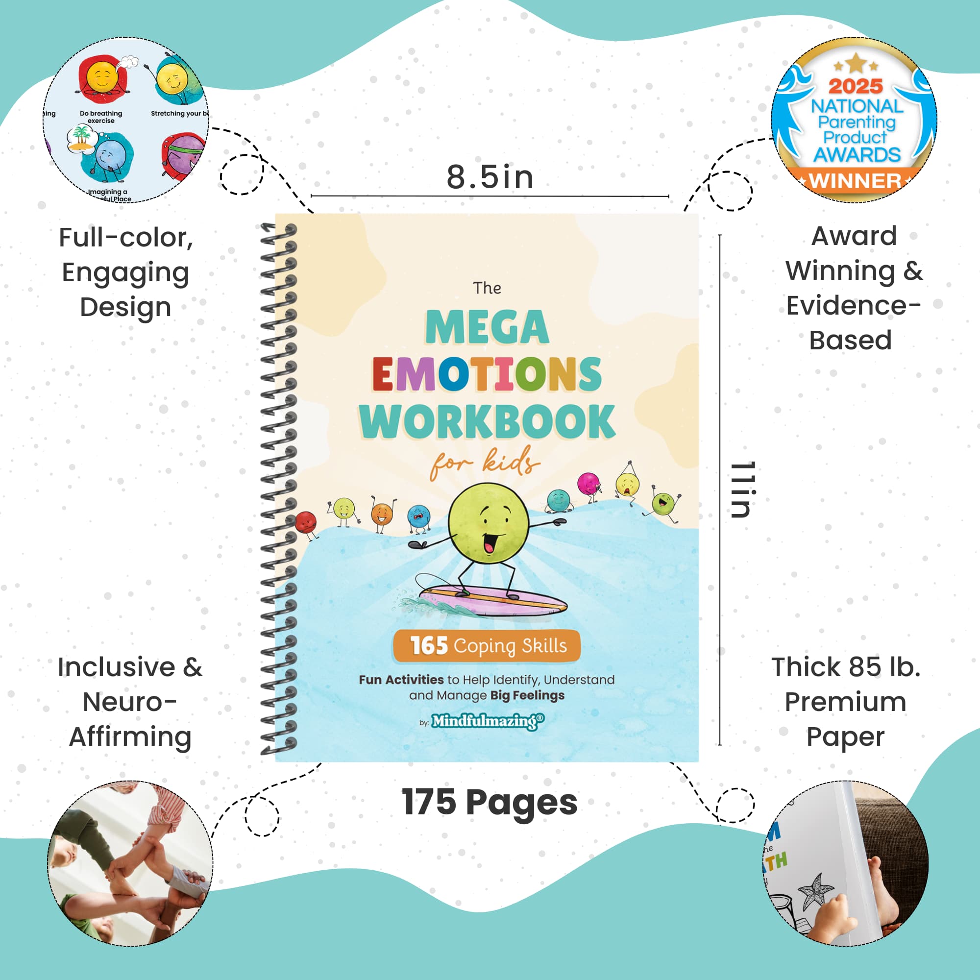 The Mega Emotions Workbook: Emotional Regulation Workbook for Kids (Ages 6–11)