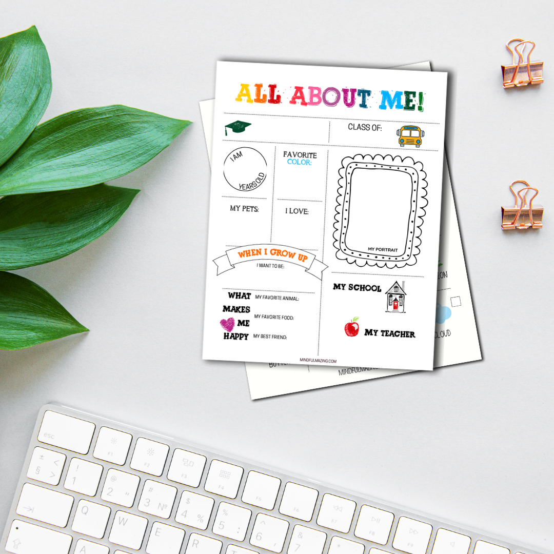 All About Me Mini Book (Fillable) (ages 5-11)
