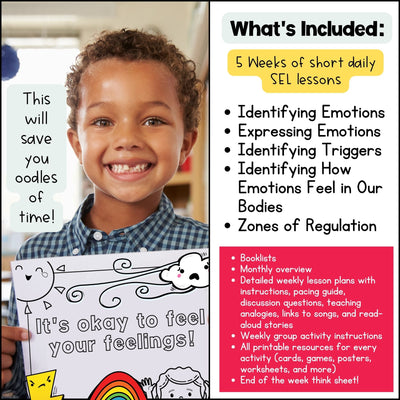 Emotions and Feelings Social Emotional Learning Unit (ages 3 - 8)