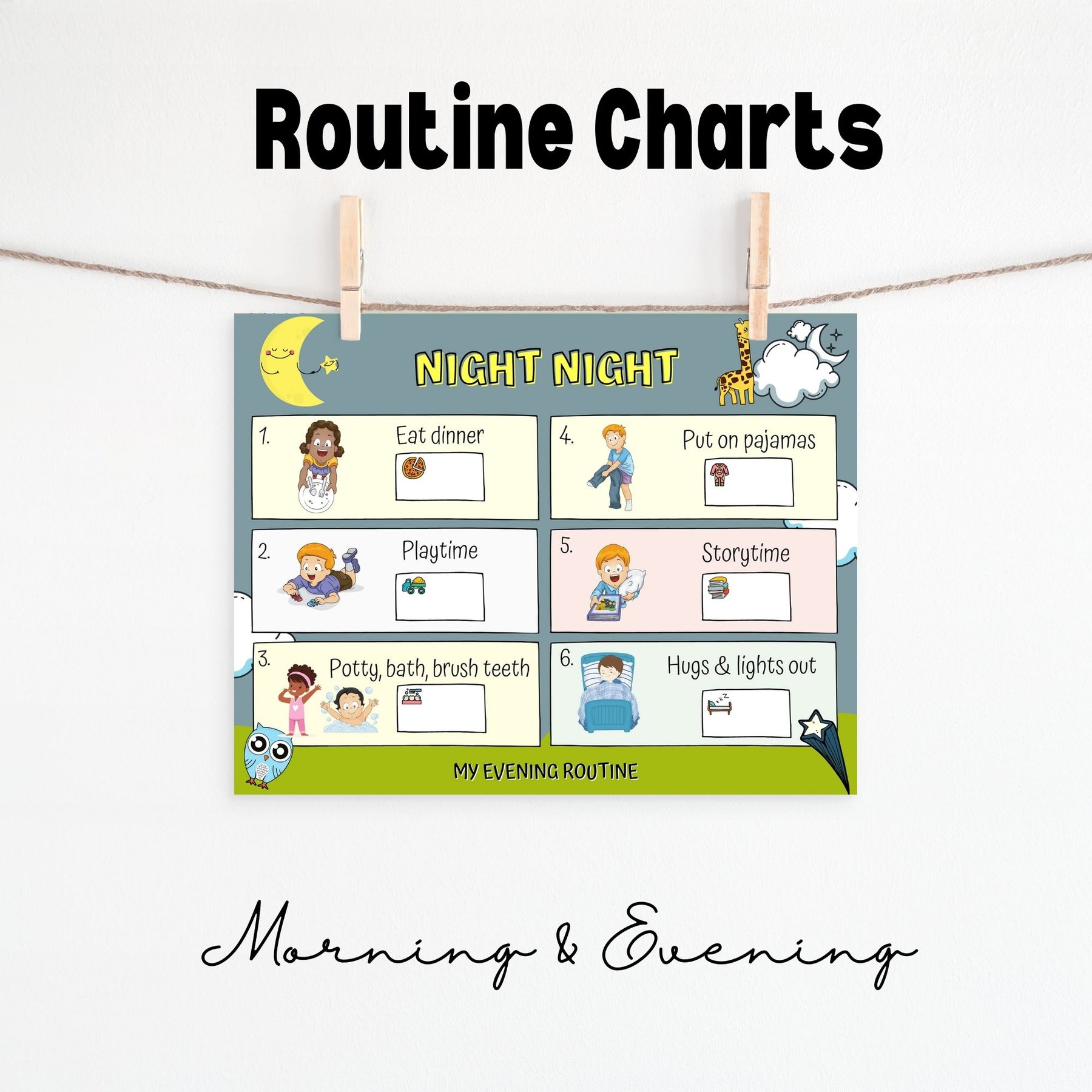 Premade Routine Charts for Kids PDF (Ages 2 to 10)