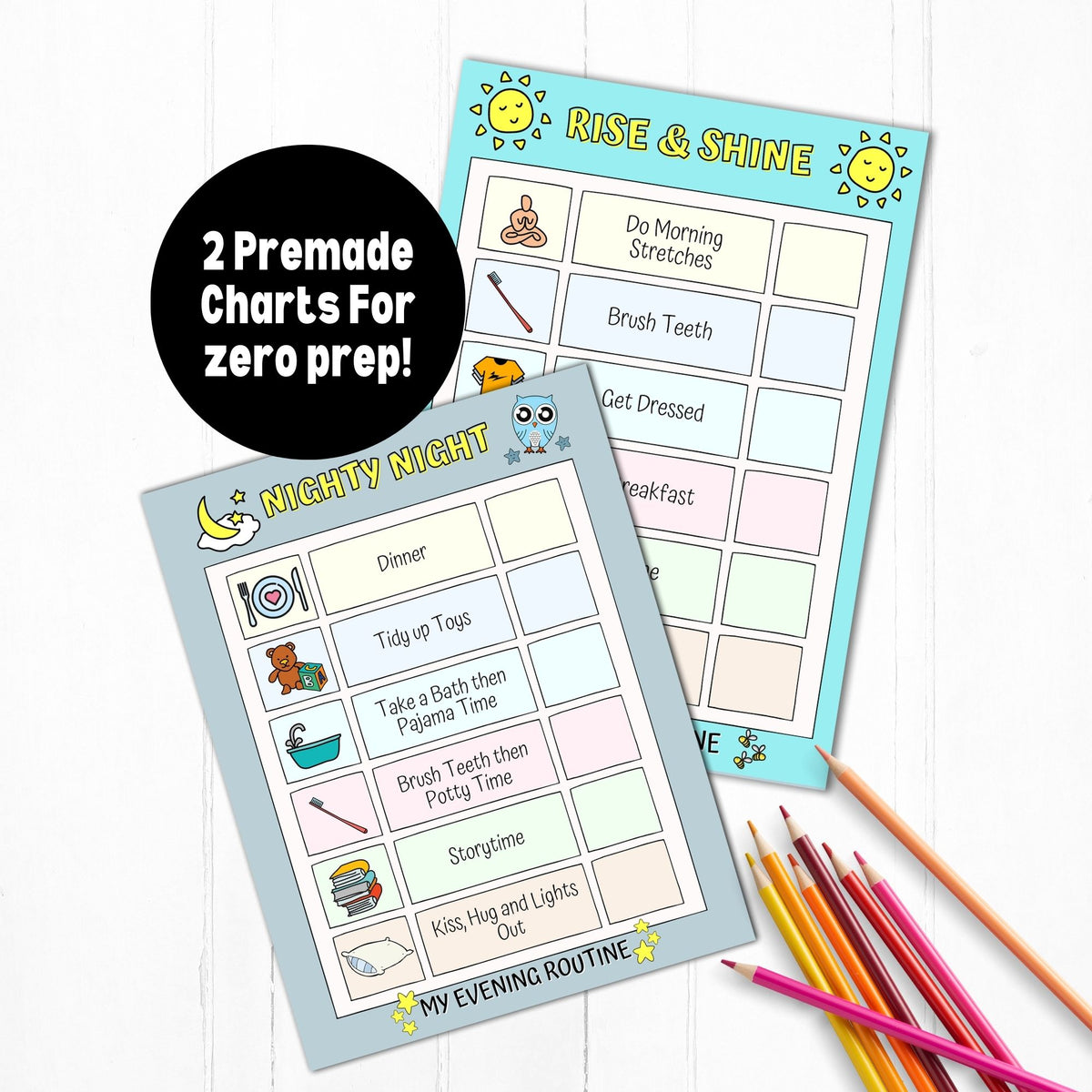 Routine Charts For Kids PDF (ages 2-10)