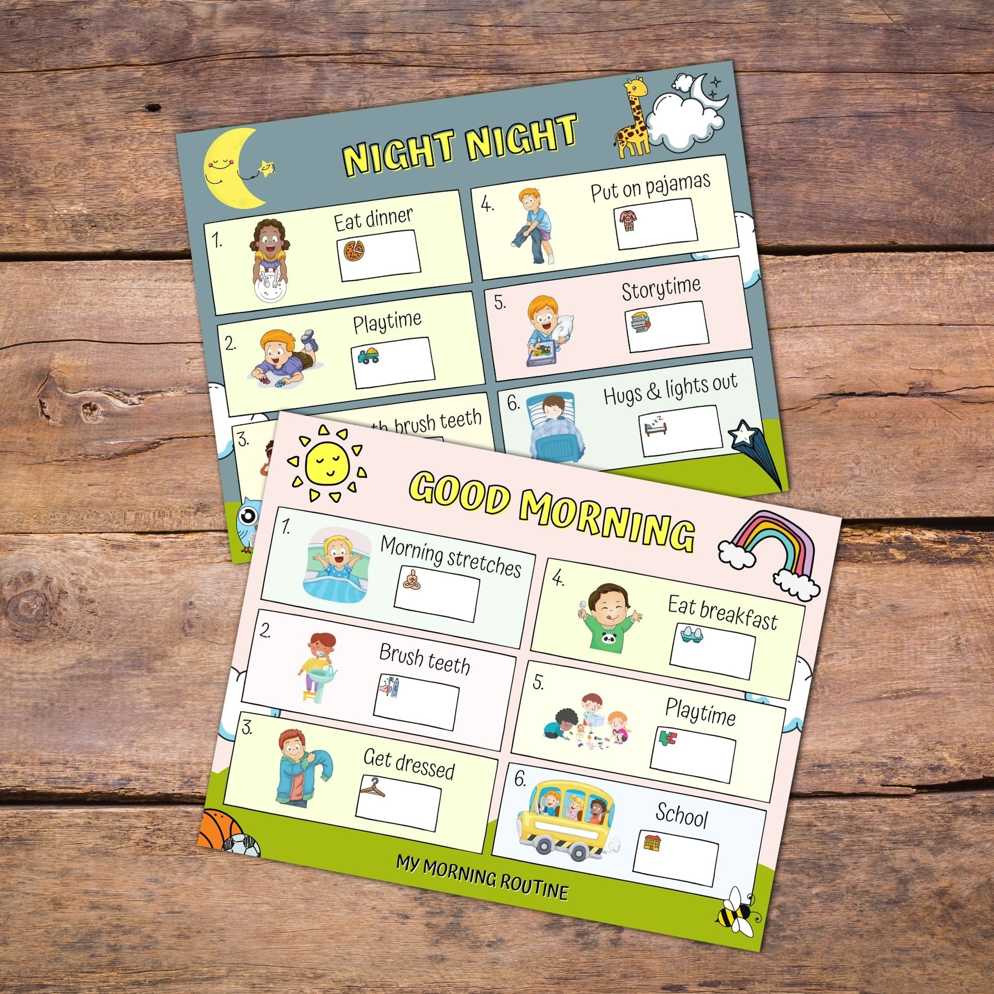 Premade Routine Charts for Kids PDF (Ages 2 to 10)
