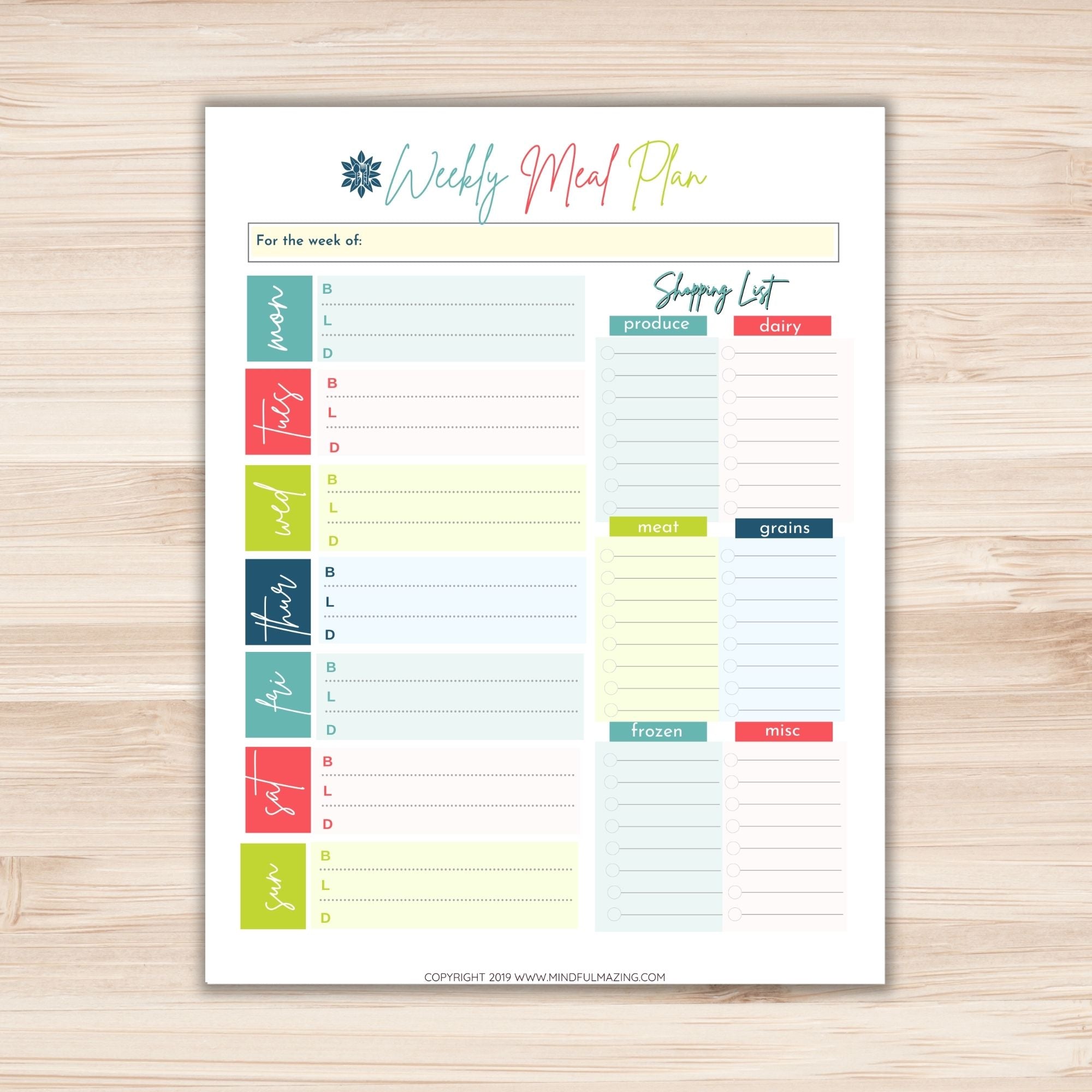 Weekly Meal Planner (PDF)